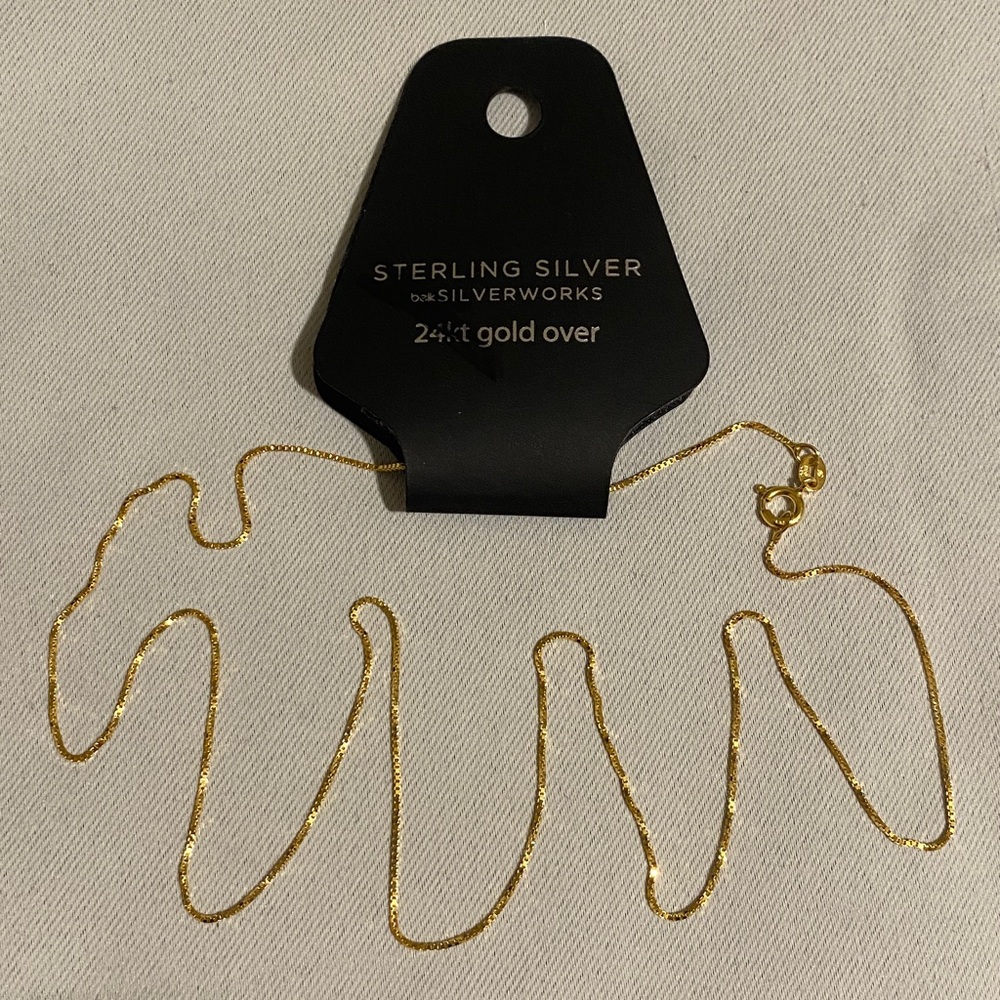 24" BELK Silverworks 24kt Gold Over Sterling Silver Chain Necklace